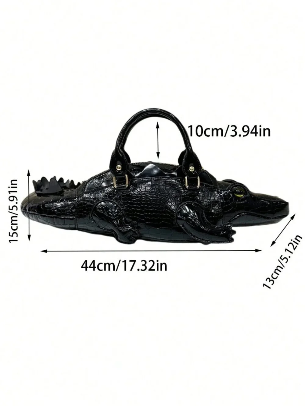 Novelty Crocodile Shaped Leather Handbag | Quirky Brown Alligator Satchel Bag